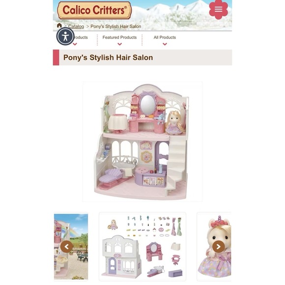 Calico Critters Sylvanian Families Pony\'s Stylish Hair Salon NEW in Box CC1971